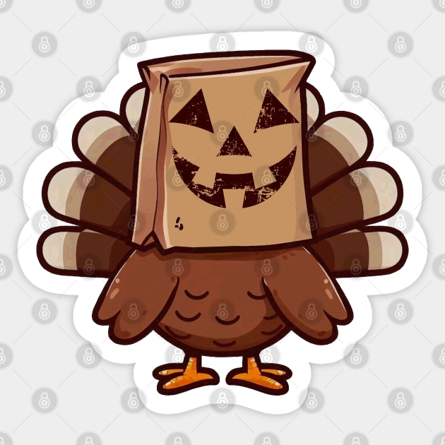 Thanksgiving Turkey Funny Pumpkin Face Sticker by Etopix